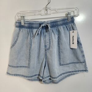 Hurley Women's Light Blue Denim Shorts, Size Small, NWT